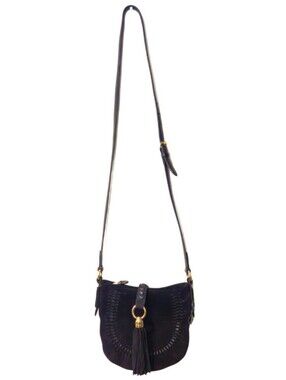 Ralph Lauren Black suede crossbody bag Real Leather